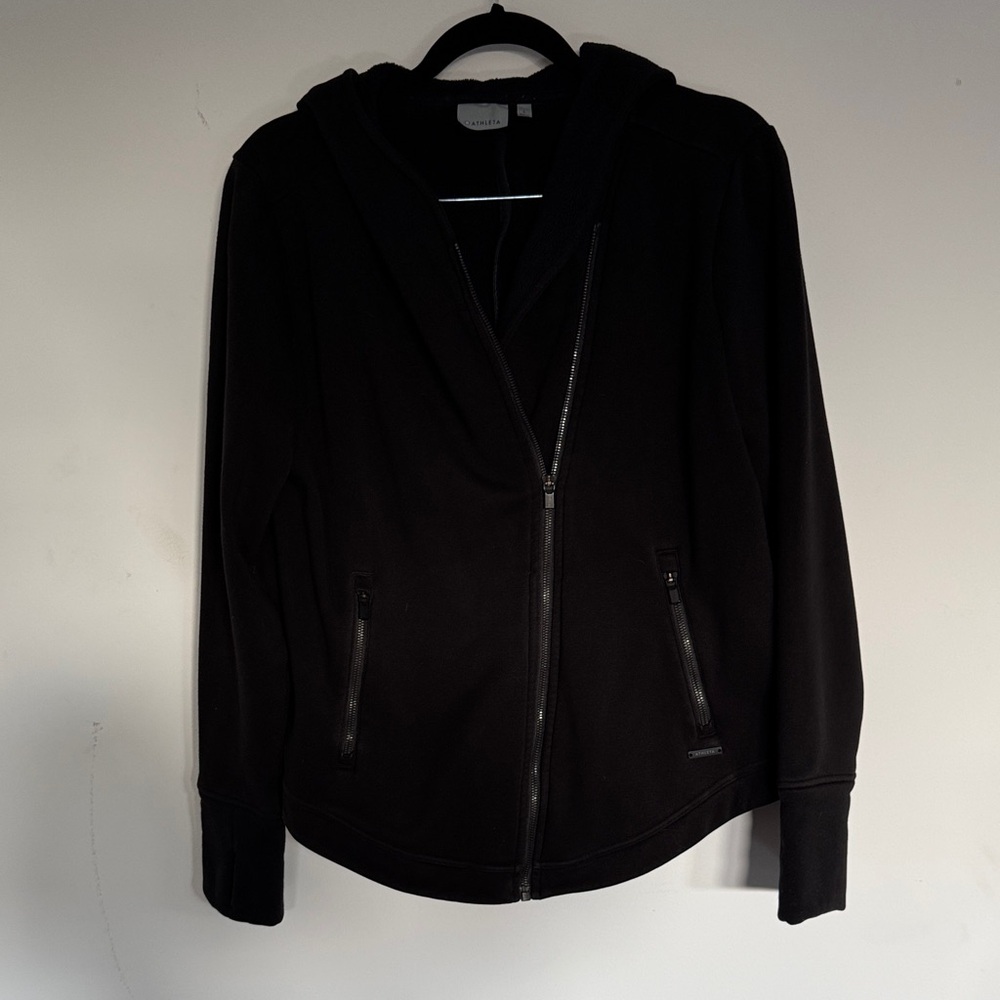 Athleta Black Fleece-Lined Jacket